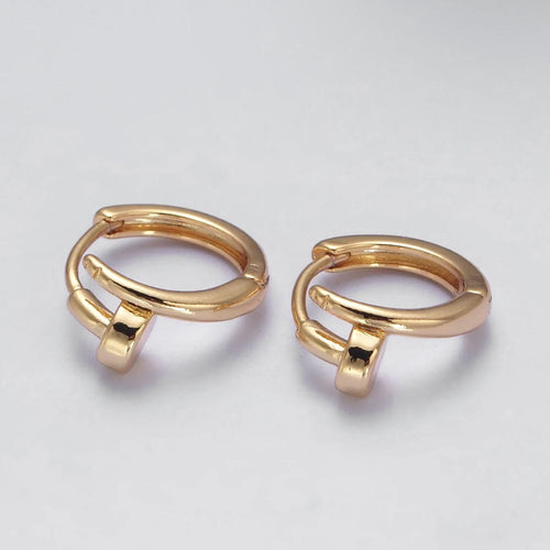Reluxe Vintage Spiral Nail Huggie Hoops